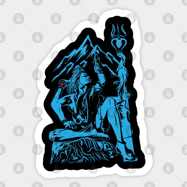 Lord Shiva Mahadev Azhimala Hindu Maha Shivratri Sticker by alltheprints